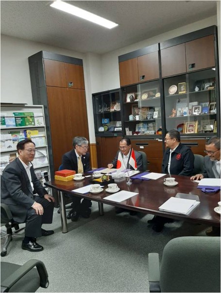 Pembahasan Nota Kesepahaman kerja sama dan pertukaran program akademik antara Universitas Riau dan Universitas Tsukuba, Jepang, yang didukung PT CPI melalui Program University Relationship Program (URP).