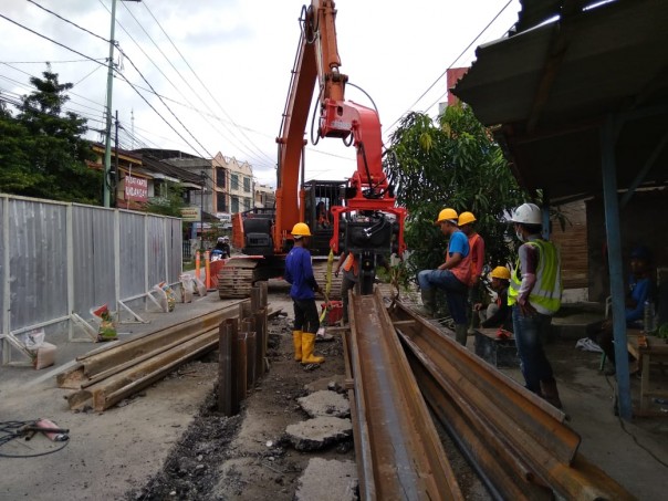 Penampakan salah satu pengerjaan proyek IPAL di Wilayah Sukajadi Pekanbaru. (R24/put)