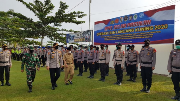 Jaga Stabilitas Keamanan, Kapolres Pelalawan Pimpin Apel Gelar Pasukan Operasi Lilin 2020