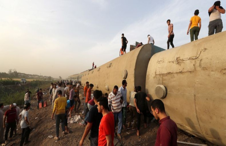 Kereta anjlok di Mesir. Foto: inews.id/REUTERS