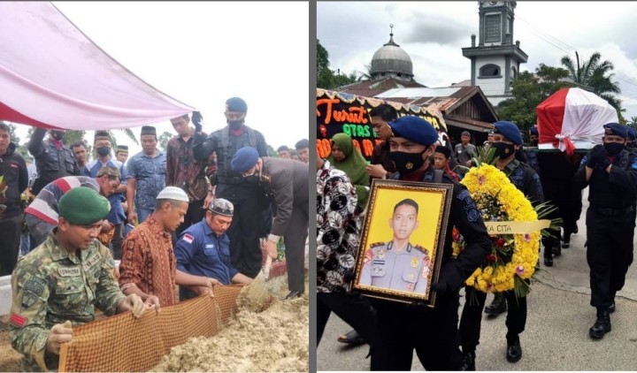 Anggota Brimob yang Gugur Saat Kontak Senjata Dengan KKB Papua Dimakamkan di Aceh (foto/int)