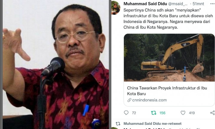 Said Didu: Sepertinya China Sudah Akan Menyiapkan Infrastruktur di Ibu Kota Baru Untuk Disewa Oleh Indonesia (foto/int)