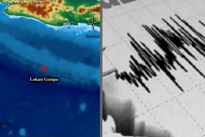 BMKG: Gempa Berkekuatan 4,9 Magnitudo Guncang  Pangandaran Jawa Barat (foto/int)