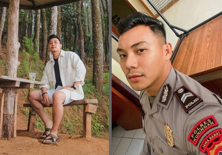 Briptu Kelvin Polisi Ganteng, Netizen: Cakep Bener Jodoh Orang (foto/int)