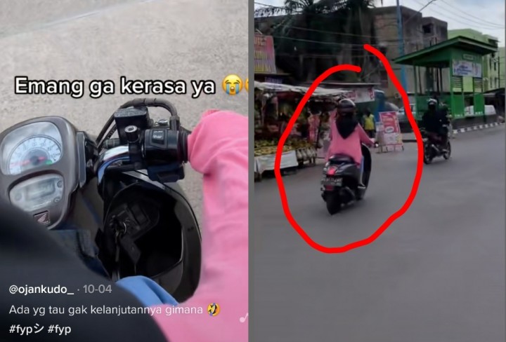 Ditonton 9 Juta Kali, Cewek Bawa Jaket Pink Bawa Sepeda Motor Ini Viral Karena Ini (foto/int)