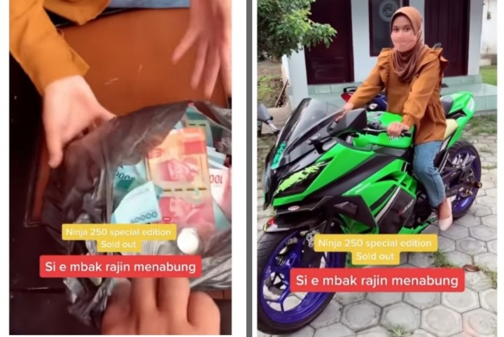 Viral Cewek Cantik Bawa Uang Pakai Kantong Kresek Beli Motor Ninja 250, Netizen Bilang Begini (foto/int)