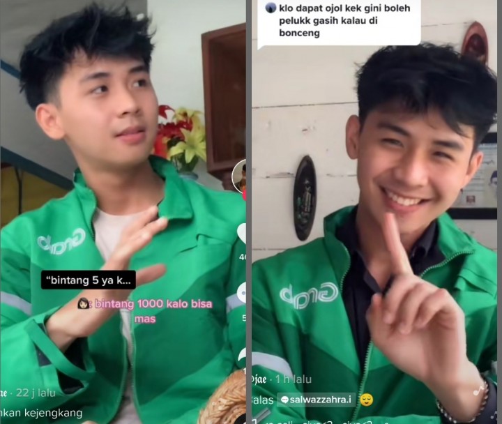 Video Pemuda Ganteng Pakai Jaket Ojol, Netizen: Aku Bukan Ngasih Bintang, Tapi Love (foto/int)