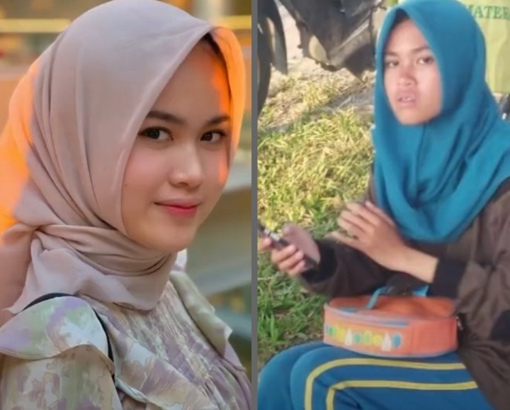 Viral Perbandingan Foto Jadul Hijaber Cantik Ini, Netizen: Mantan Menyesal (foto/int)