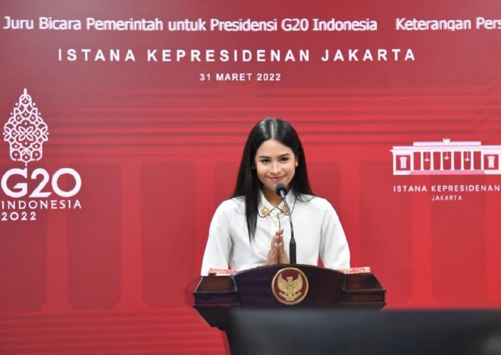 Juru bicara Presidensi Indonesia di G20 Maudy Ayunda. Sumber: Suara.com