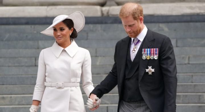 Pangeran Harry dan Meghan Markle saat hadiri Platinum Jubilee Ratu Elizabeth