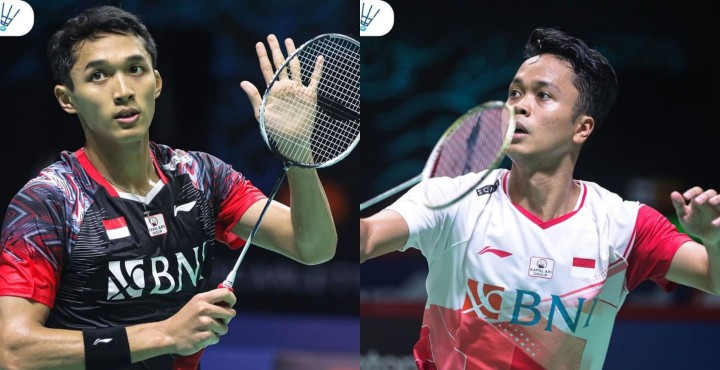Potret Pemain Tunggal Putra Indonesia Jonathan dan Anthony Ginting Lolos ke Perempat Final Malaysia Open 2022/twitter