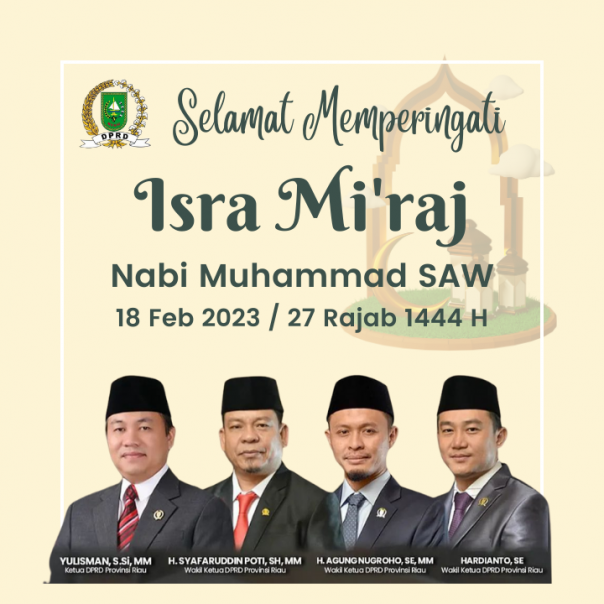 DPRD Riau - Ucapan Isra' Mi'raj 1444 H