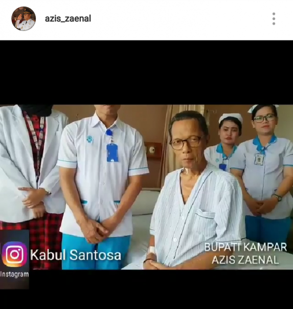 Unggahan terakhir Azis Zaenal di akun instagram saat dia tengah dirawat di Rumah Sakit