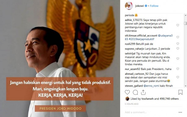 Postingan di Instagram Jokowi