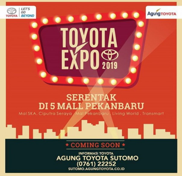 Toyota Agung akan menggelar expo di lima Mal di Pekanbaru/nof