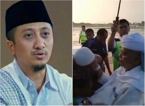 Ustaz Yusuf Mansur dan Ustaz Arifin Ilham saat akan dibawa ke Malaysia menggunakan jet pribadi