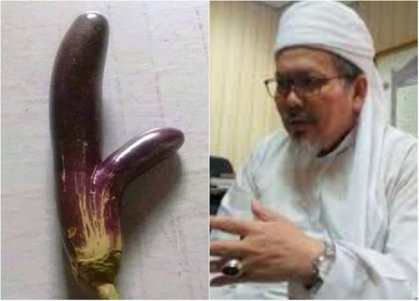 Terong dengan gaya dua jari yang diunggah oleh Ustaz Tengku Zulkarnain