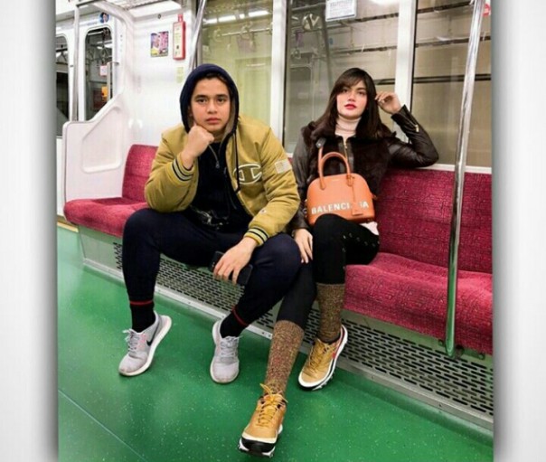 Billy Syahputra dan pacarnya di Tokyo, Jepang (foto/int) 