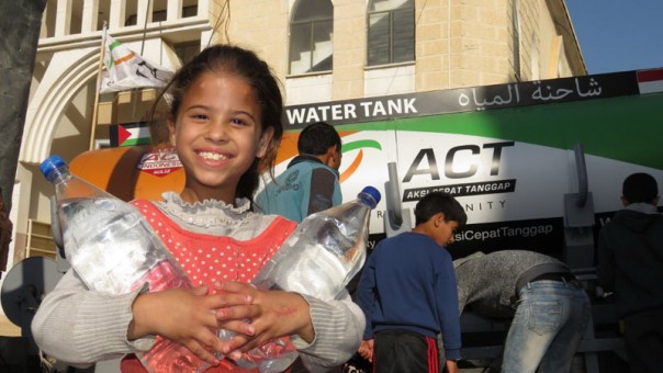 ACT salurkan bantuan air bersih melalui water tank di Palestina/ist