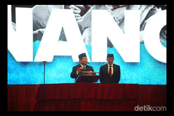 Prabowo Subianto saat menyampaikan pidato kebangsaanya