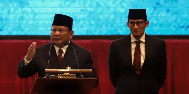 Prabowo saat menyampaikan pidato kebangsaan