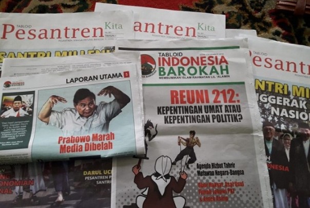 Tabloid Indonesia Barokah yang disebut-sebut menyerang paslon presiden tertentu. Foto: int 