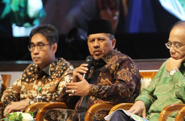 H Alfedri berbicara sebagai keynote speaker pada talkshow Peringatan Tiga Tahun Restorasi Gambut Indonesia/lin