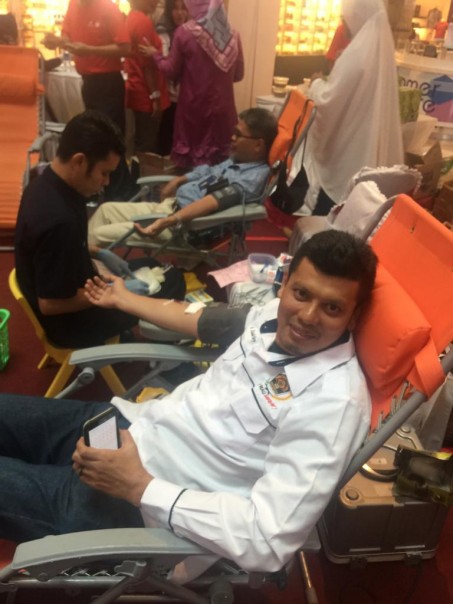 Donor Darah PWI Riau sempena HPN 2019 yang dilaksanakan di Mal SKA, Rabu (30/01/2019)/ist