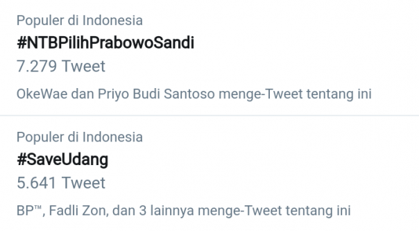 Tagar #SaveUdang jadi trending topik di Twitter