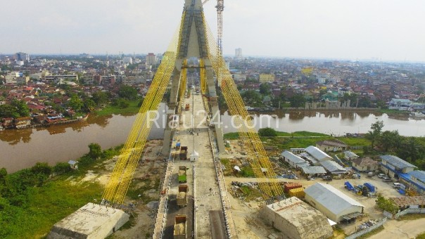 Jembatan Siak IV Akan diresmikan besok, Kamis (14/2/2019) oleh Gubernur Riau. Foto (Riau24/amri)