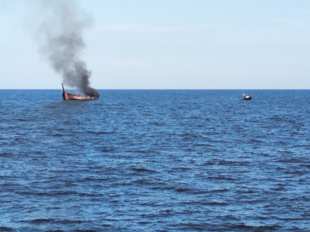 Kapal terbakar di perairan Bengkalis/hari