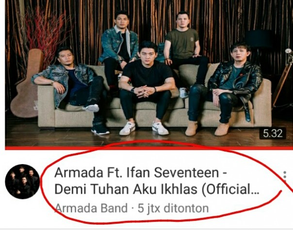 Ifan Seventeen bersama Armada Band (foto/youtube) 