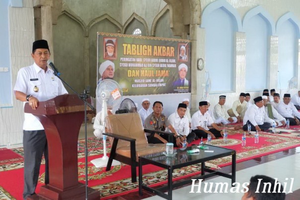 H Syamsuddin Uti (SU) menghadiri Haul Syekh Abdul Qodir Jailani, Syekh Muhammad Ali Bin Syekh Abdul Wahab & Haul Jama' yang dilaksanakan di Masjid Jamik Al-Ihsan /ADV