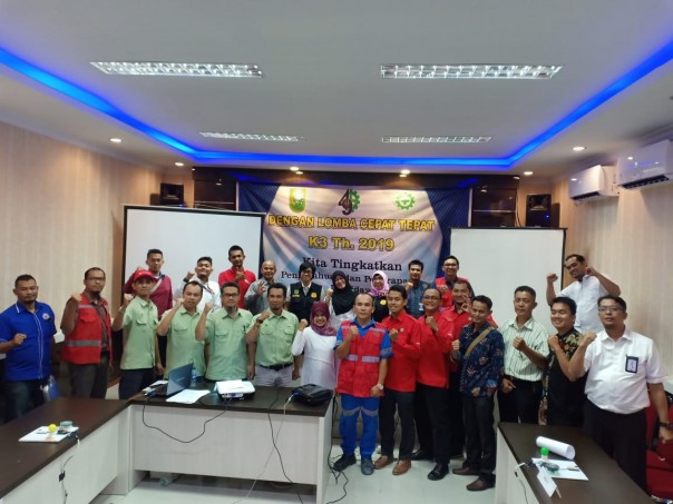 Kompetisi Cepat Tepat Keselamatan dan Kesehatan Kerja (K3) yang diadakan Dinas Tenaga Kerja dan Transmigrasi (Disnakertrans) Provinsi Riau. /ist