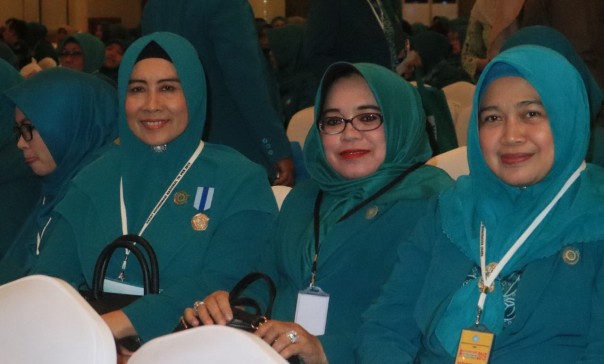  Hj Zulaikhah Wardan (kiri) , mengikuti Rapat Kerja Nasional (Rakornas) PKK Tahun 2019 di Jakarta/ADV