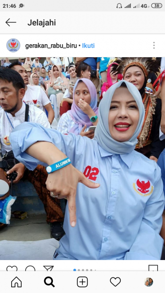 Istri Sandiaga Uno, Nur Asia turut kampanye (foto/instagram) 