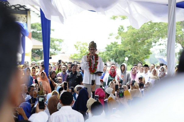 Cawapres Sandiaga Uno saat berada di Siak/lin