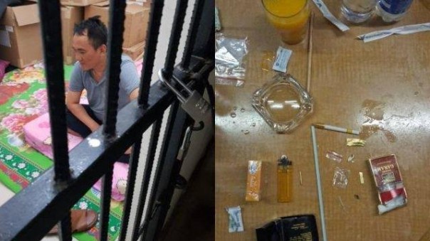 Wasekjen Partai Demokrat Andi Arief saat ditahan oleh pihak kepolisian yang diduga memakai narkoba