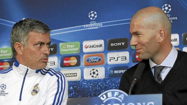 Jose Mourinho dan Zinedine Zidane saat masih bersama-sama di Real Madrid (foto/int) 