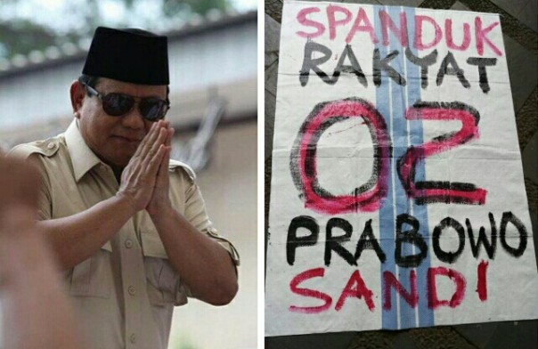 Spanduk rakyat untuk Prabowo-Sandi (foto/instagram) 