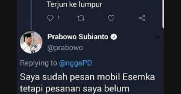 Percakapan Prabowo di Twitter