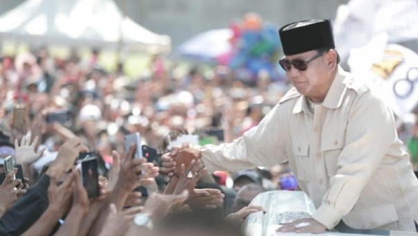 Prabowo Subianto disambut meriah di Kota Batam, Provinsi Kepri. Foto: int 
