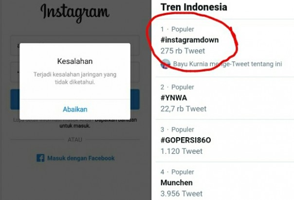 Warganet curhat tidak bisa akses instagram di twitter (foto/int) 