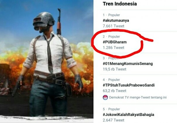 Fatwa haram PUBG jadi trending topik (foto/int) 