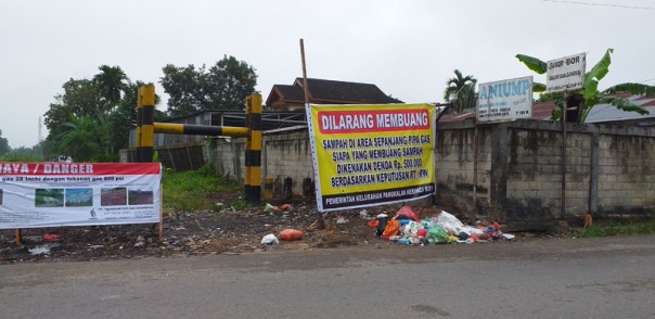Larangan buang sampah di salah satu titik di Kota Pangkalan Kerinci/ardi