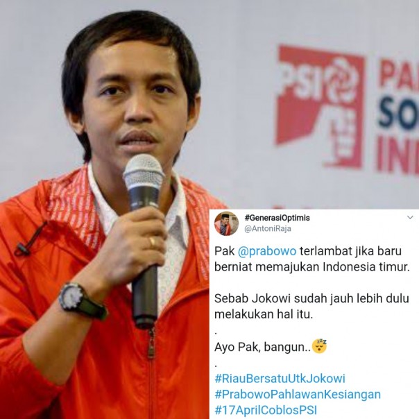 Sekjen PSI sebut Prabowo telat untuk bangun Indonesia Timur