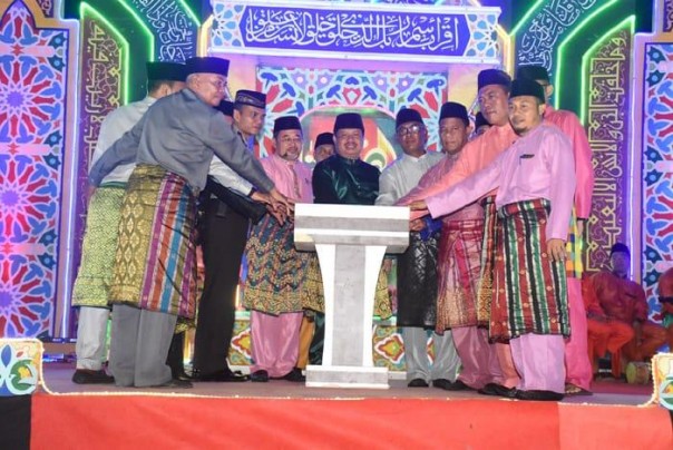 Bupati Amril Mukminin saat membuka Musabaqoh Tilawatil Quran (MTQ) ke 52 tingkat Kecamatan Bengkalis /hari