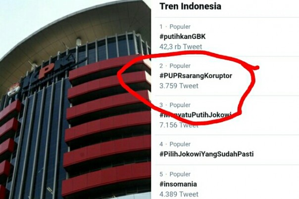 Tagar PUPR Sarang Koruptor jadi trending topik di medsos (foto/int)
