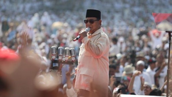 Prabowo berorasi di Stadion Kridosono, Yogyakarta