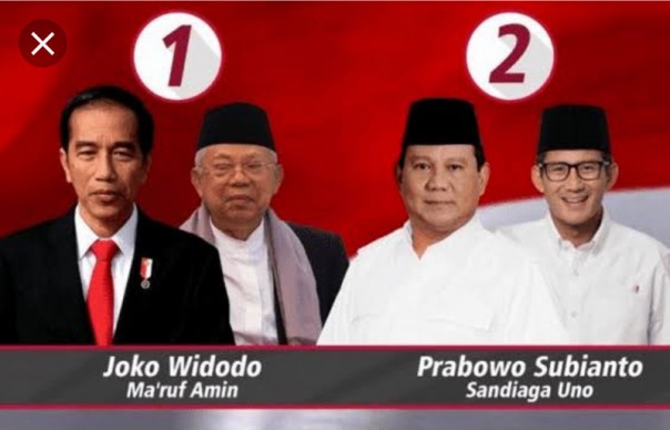 Capres dan Cawapres Prabowo-Sandi dan  Jokowi-Maaruf./lin